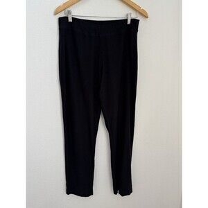 Habitat Straight Leg Pants Womens L Black  Pull On Textured Pullon Lagenlook